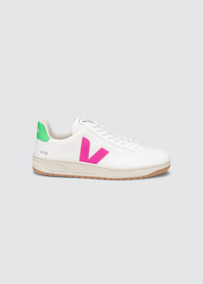 pink and green tennis shoes