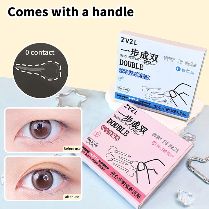 NONE 128Pcs/Box Double Eyelid Stickers With Handle Natural Invisible And Long-lasting Shaping Big Eye Beauty Tapes Lifting Eye Strips