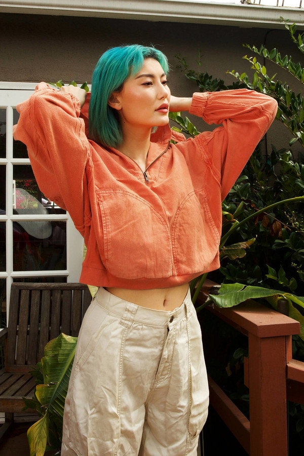 out from under hoodie