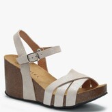 Thumbnail for your product : Daniel Beverlywood Beige Metallic Leather Wedge Sandals