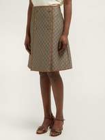 Thumbnail for your product : Gucci A Line Gg Jacquard Cotton Blend Skirt - Womens - Beige Multi