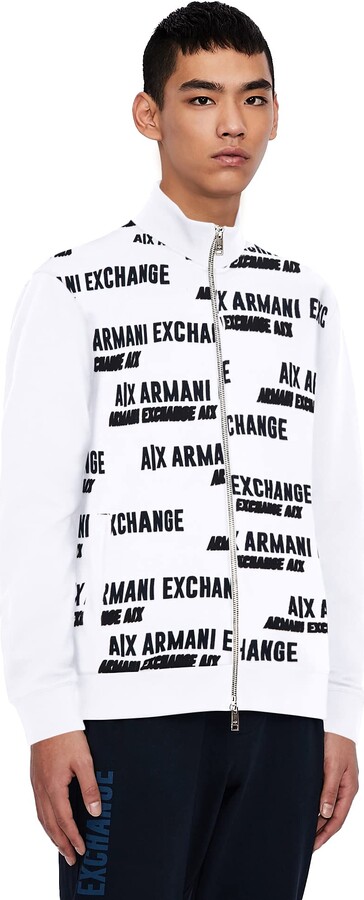 A|X Armani Exchange Men's Front All Over Print/Back Logo Zip Track Jacket -  ShopStyle