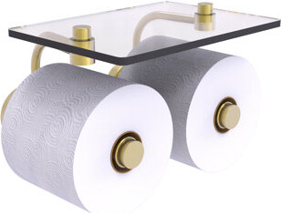 Charlton Home Beresford Wall Mount Toilet Paper Holder with Glass Shelf