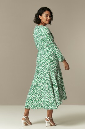 Wallis Green Floral Wrap Midi Dress