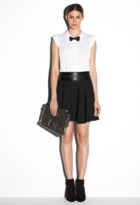 Thumbnail for your product : Milly Leather Bowtie Top