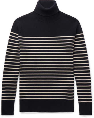 Brioni Striped Cashmere Rollneck Sweater - Men - Navy