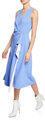 Diane von Furstenberg Addison Draped A-Line Midi Dress