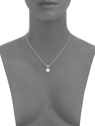 Majorica Ophol 10MM-12MM White Round Pearl & Glitz Sterling Silver Necklace