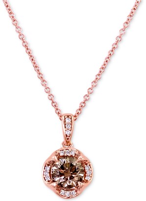 LeVian Chocolatier Diamond 18" Pendant Necklace (3/4 ct. t.w.) in 14k Rose Gold