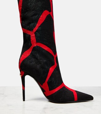 Dolce & Gabbana Jacquard giraffe-print knee-high boots - ShopStyle