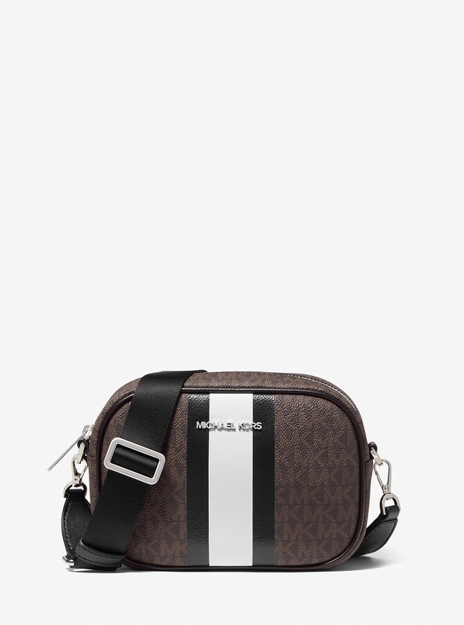 jet set medium logo stripe crossbody bag