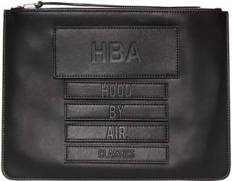 Hood by Air Black Leather Moma Zip Pouch