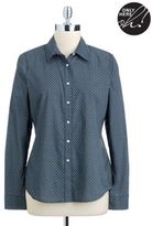 Thumbnail for your product : Lord & Taylor Printed Cotton Button-Down Shirt