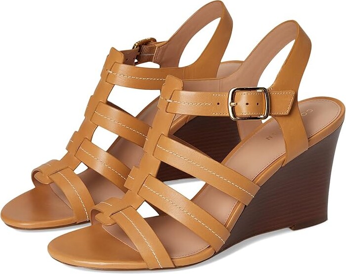 Cole Haan Josie Fisherman Wedge Sandals Women's Sandals Biscuit Leather : 11 B - Medium Leather/Rubber