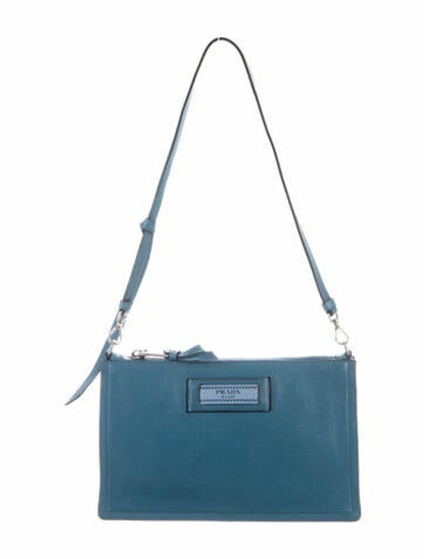 Prada Glace Calf Etiquette Pochette silver - ShopStyle Shoulder Bags