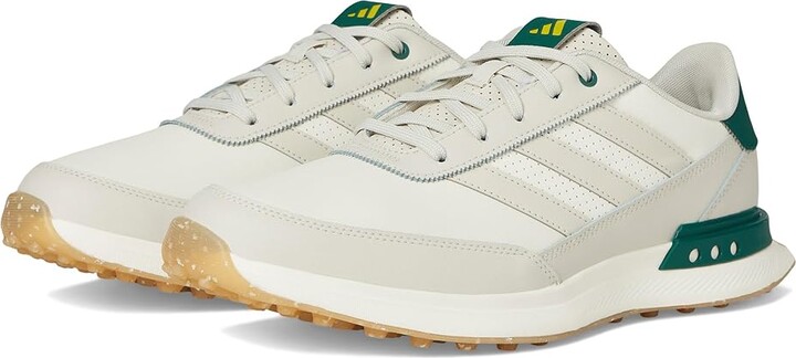 adidas S2G 24 Leather Spikeless Golf Shoes Men's Shoes White/Alumina/Collegiate Green : 8.5 D - Medium