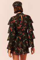 Thumbnail for your product : Forever 21 Semi-Sheer Floral Tiered Flounce Dress