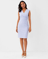Thumbnail for your product : Ann Taylor The Tall Side Tuck Wrap Sheath Dress in Cross Weave