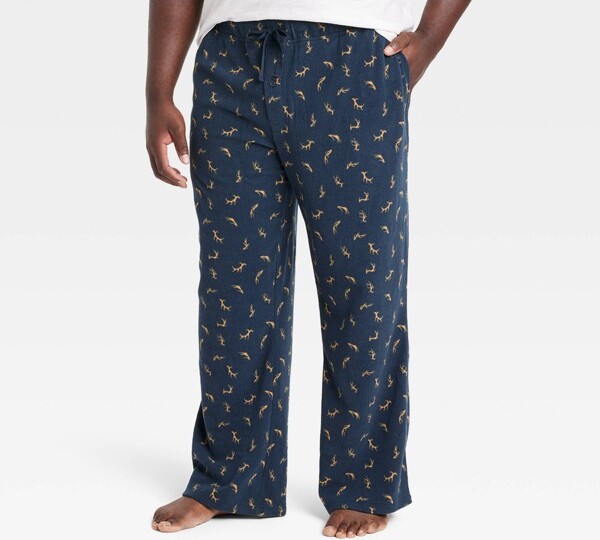 Men's Big & Tall Deer Print Microfleece Pajama Pants Goodfellow & Co