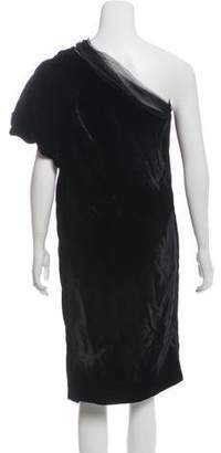 Lanvin Velvet One-Shoulder Dress