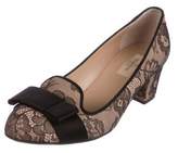 Thumbnail for your product : Valentino Lace Round-Toe Pumps