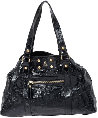 fendi black patent leather bag