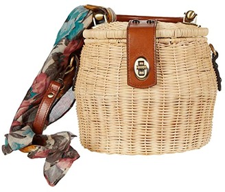 small round rattan bag