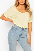 Thumbnail for your product : boohoo Oversized Scoop Neck Rib T-Shirt