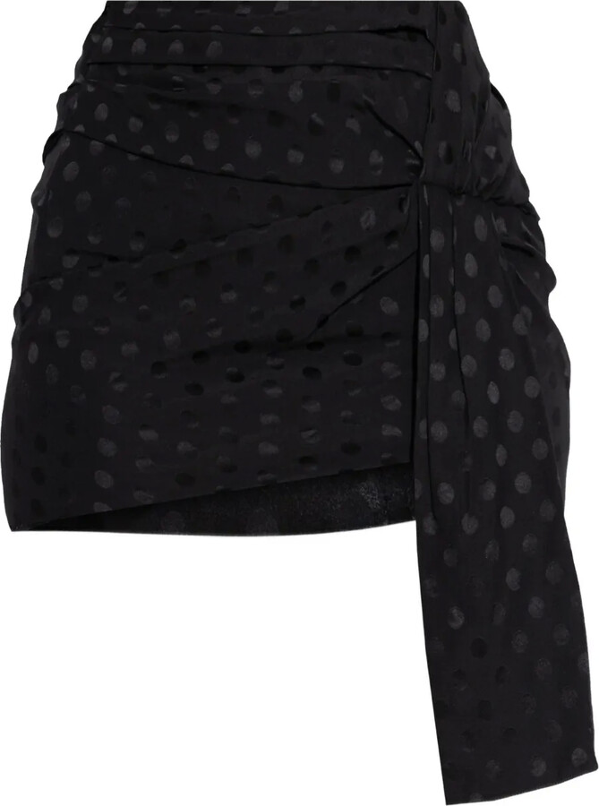 Isabel Marant Polka-Dot Draped Mini Skirt