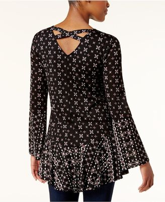 Style&Co. Style & Co Printed Cross-Back Tunic, Created for Macy's