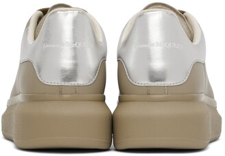 Alexander McQueen Beige & Silver Oversized Sneakers