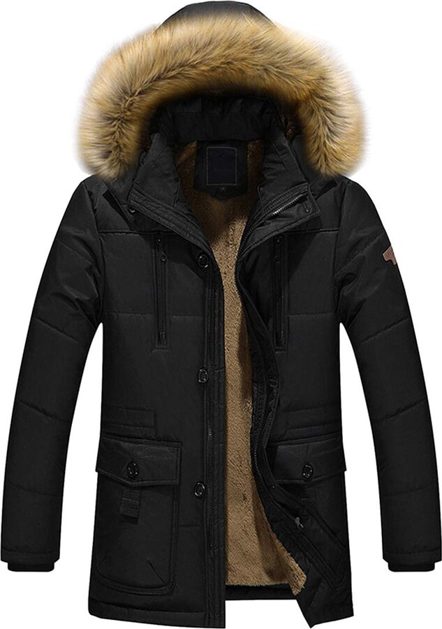 TANGLI Men's Winter Jackets Thermal Puffer Long Coats Parka Jackets ...