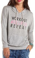 Thumbnail for your product : Charlotte Russe Workout Selfie Graphic Hoodie