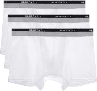Inskentin Men's 3 Pack Low Rise Cotton Trunks Slim Fit Contour Pouch Sexy  Underwear White Large - ShopStyle Boxers