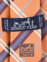 Thumbnail for your product : Hermes Plaid Silk Tie