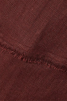 Thumbnail for your product : STAUD Carmela Frayed Linen Midi Skirt