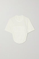 Cropped Grosgrain-trimmed Ribbed 