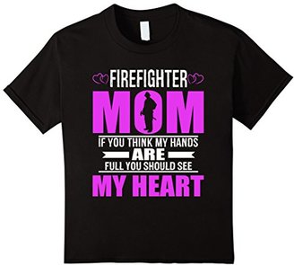 Firefighter Mom Shirt Kids Firefighters Mom Full Heart Mothers Day T-Shirt 12