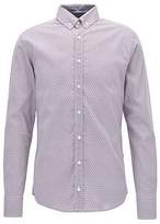 Thumbnail for your product : HUGO BOSS Slim-fit micro-print shirt in cotton poplin