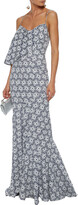 Thumbnail for your product : Zac Posen Draped Perforated Printed Cotton Gown