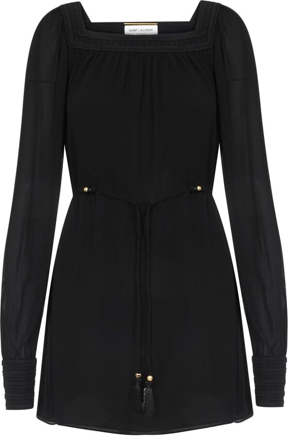 Saint Laurent Tiewaist Mini Dress