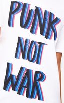Thumbnail for your product : PrettyLittleThing White PUNK NOT WAR Slogan T Shirt