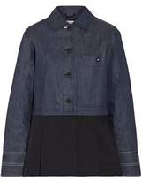 Thumbnail for your product : Elizabeth and James York Detachable Pleated Cotton-Poplin And Denim Jacket