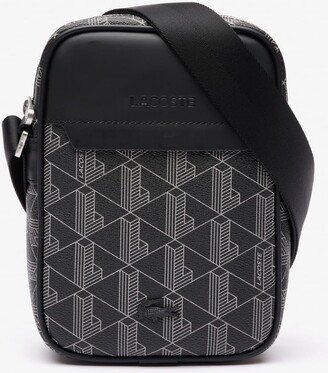 Lacoste Black Neocroc Messenger Sling Crossbody Shoulder Side Crossover Bag