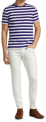Ralph Lauren Purple Label Striped Lisle Crewneck T-Shirt