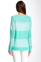 Thumbnail for your product : Qi Sequined Stripe Crew Sweater