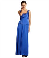 Thumbnail for your product : Aidan Mattox royal blue shimmer sequin embellished peplum evening gown