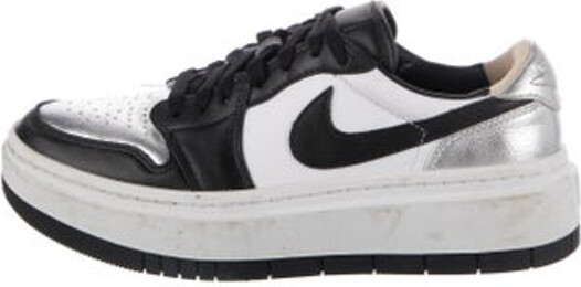 Nike Leather Low Top Sneakers Black & White Colorblock Pattern Round-Toes Platform Lace-Up Closure at Uppers Includes Dust Bag Unfortunately, due to restrictions, this item may not be eligible for shipping in all areas.
