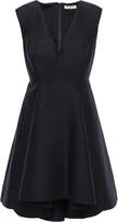 Thumbnail for your product : Halston Flared Pleated Cotton And Silk-blend Mini Dress
