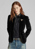 ralph lauren stretch velvet blazer